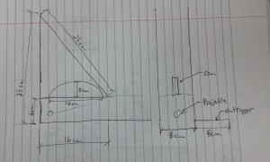 A rough initial sketch for our ASOK trebuchet