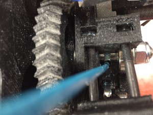 Figure 5. Print head of Lulzbot Taz5 during print error.