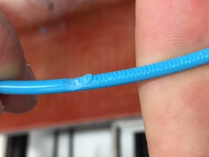 Figure 7. Degraded Filament deformed by feeder gears.