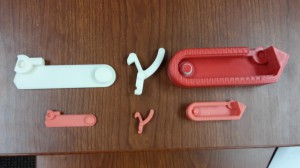 comparison of the old and new printed grip parts